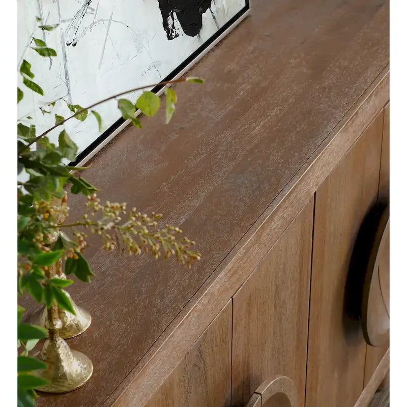 Buffet Classic Home Valley à 6 portes en bois de manguier naturel