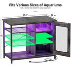 Support pour aquarium de 20 à 29 gallons avec prises électriques et éclairage LED