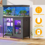 Support pour aquarium de 20 à 29 gallons avec prises électriques et éclairage LED