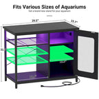 Support pour aquarium de 20 à 29 gallons avec prises électriques et éclairage LED
