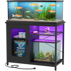 Support pour aquarium de 20 à 29 gallons avec prises électriques et éclairage LED