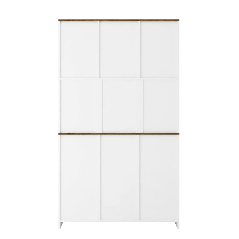 Meuble bar de style ferme avec porte coulissante de grange, grand buffet de cuisine rustique, table basse/bar, blanc