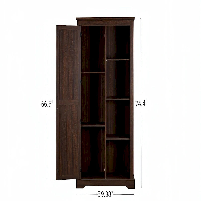 Armoire de rangement rustique haute avec porte de grange