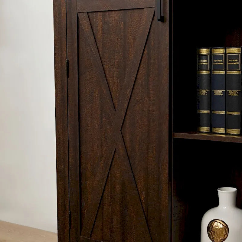 Armoire de rangement rustique haute avec porte de grange