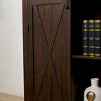 Armoire de rangement rustique haute avec porte de grange