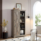 Armoire de rangement rustique haute avec porte de grange