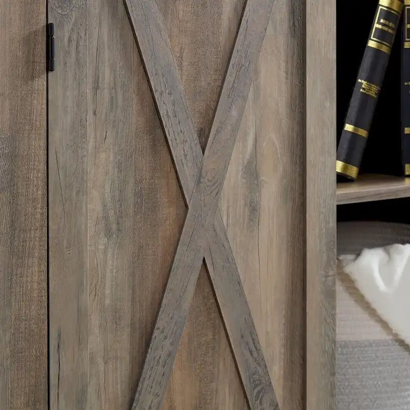 Armoire de rangement rustique haute avec porte de grange