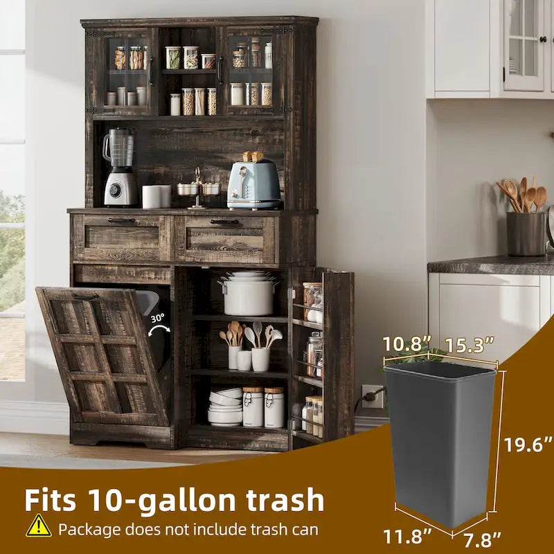 Armoire de rangement pour garde-manger de cuisine de style campagnard