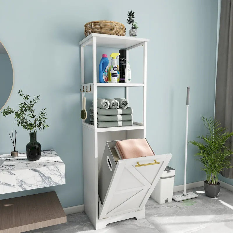 Étagère de rangement pour salle de bain à 3 niveaux inclinable de 53 po
