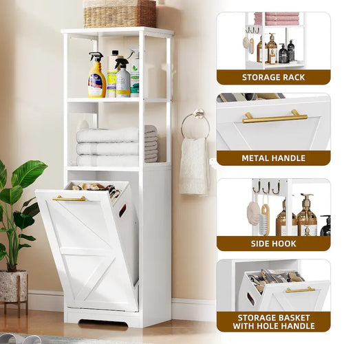 Étagère de rangement pour salle de bain à 3 niveaux inclinable de 53 po