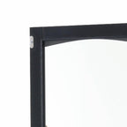 Armoire de rangement de salle de bain haute et autoportante avec portes vitrées et deux tiroirs