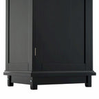 Armoire de rangement de salle de bain haute et autoportante avec portes vitrées et deux tiroirs