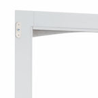 Armoire de rangement de salle de bain haute et autoportante avec portes vitrées et deux tiroirs