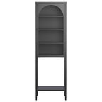 Vitrine de rangement avec porte en métal et verre
