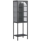 Vitrine de rangement avec porte en métal et verre