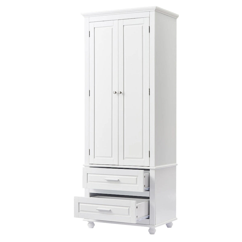 Armoire de rangement haute à deux tiroirs pour salle de bain/bureau