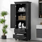 Armoire de rangement haute à deux tiroirs pour salle de bain/bureau