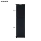 Armoire à linge avec porte vitrée et deux tiroirs, dimensions : 45 cm (L) x 36 cm (P) x 160 cm (H)