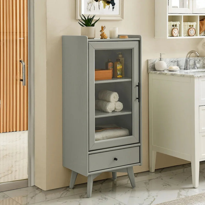 Meuble sur pied avec porte vitrée