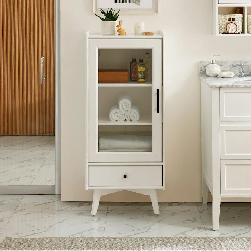 Meuble sur pied avec porte vitrée