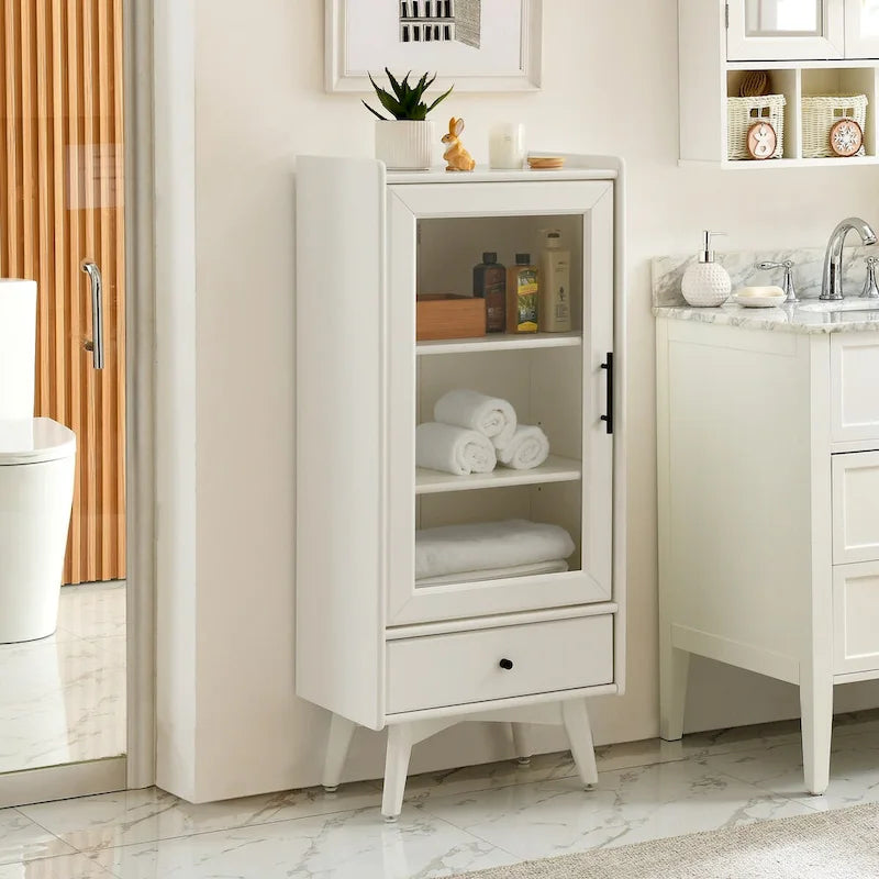 Meuble sur pied avec porte vitrée