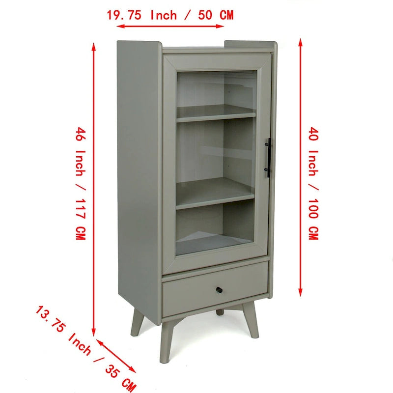 Meuble sur pied avec porte vitrée