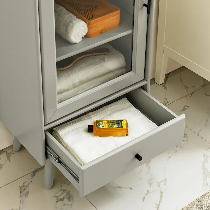 Meuble sur pied avec porte vitrée