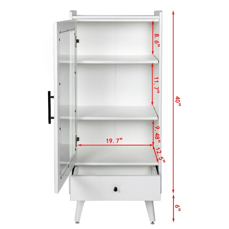 Meuble sur pied avec porte vitrée