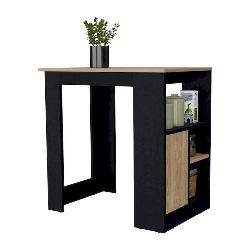 Îlot de cuisine FM FURNITURE Arial en mélamine, chêne noir/naturel