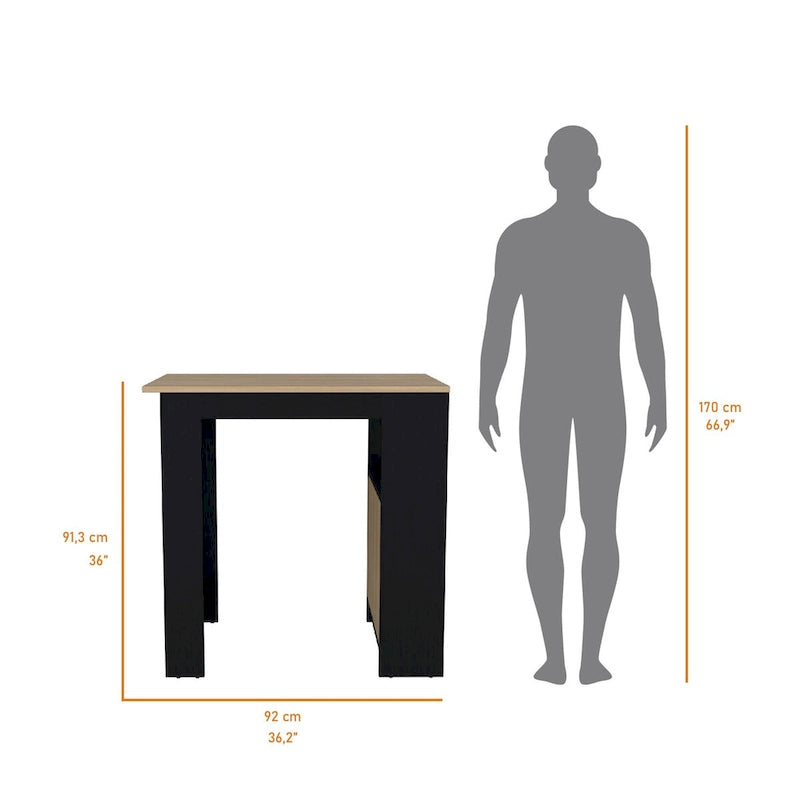 Îlot de cuisine FM FURNITURE Arial en mélamine, chêne noir/naturel