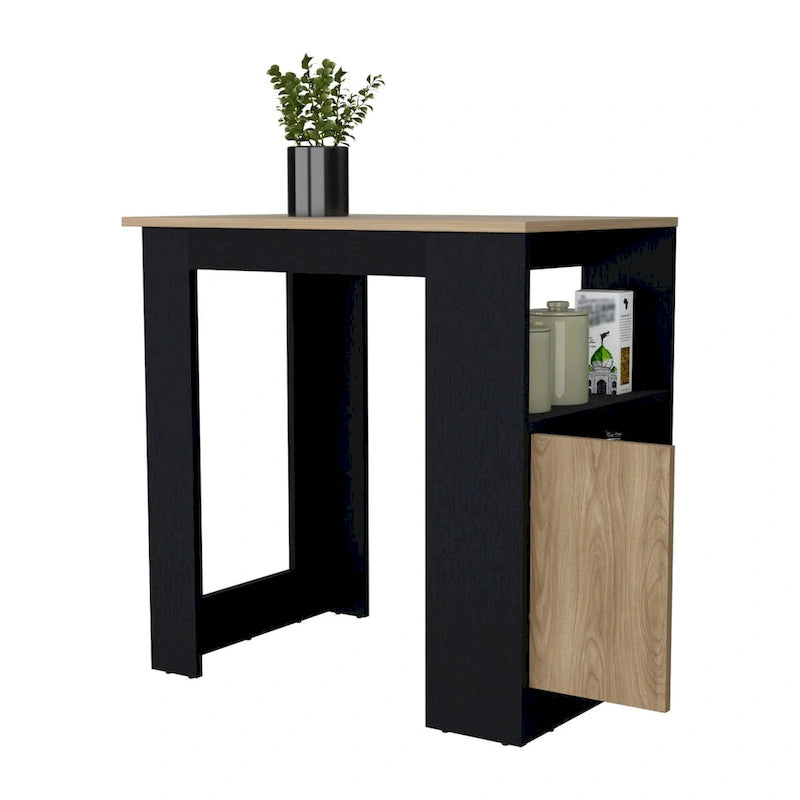 Îlot de cuisine FM FURNITURE Arial en mélamine, chêne noir/naturel
