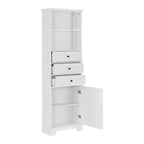 Armoire de rangement haute avec 3 tiroirs et étagères réglables