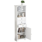 Armoire de rangement haute avec 3 tiroirs et étagères réglables