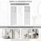 Armoire de rangement haute avec 3 tiroirs et étagères réglables