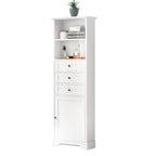 Armoire de rangement haute avec 3 tiroirs et étagères réglables