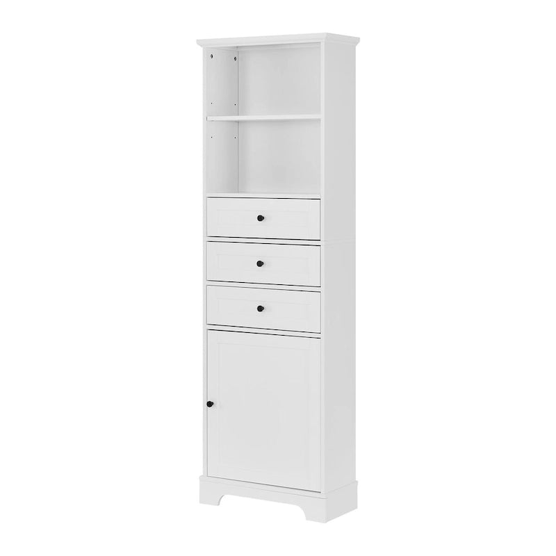Armoire de rangement haute avec 3 tiroirs et étagères réglables