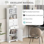 Armoire de rangement haute avec 3 tiroirs et étagères réglables