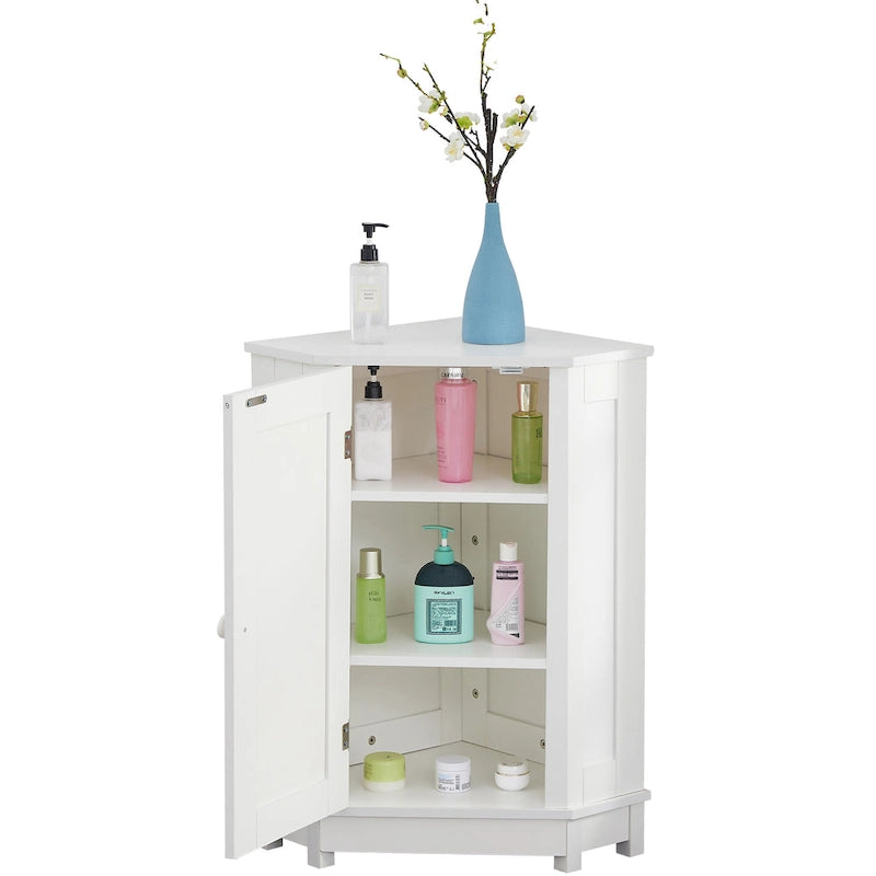 Armoire d'angle triangulaire avec étagère réglable