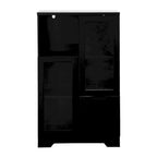 Meuble bas en bois avec 2 portes vitrées et 2 espaces de rangement