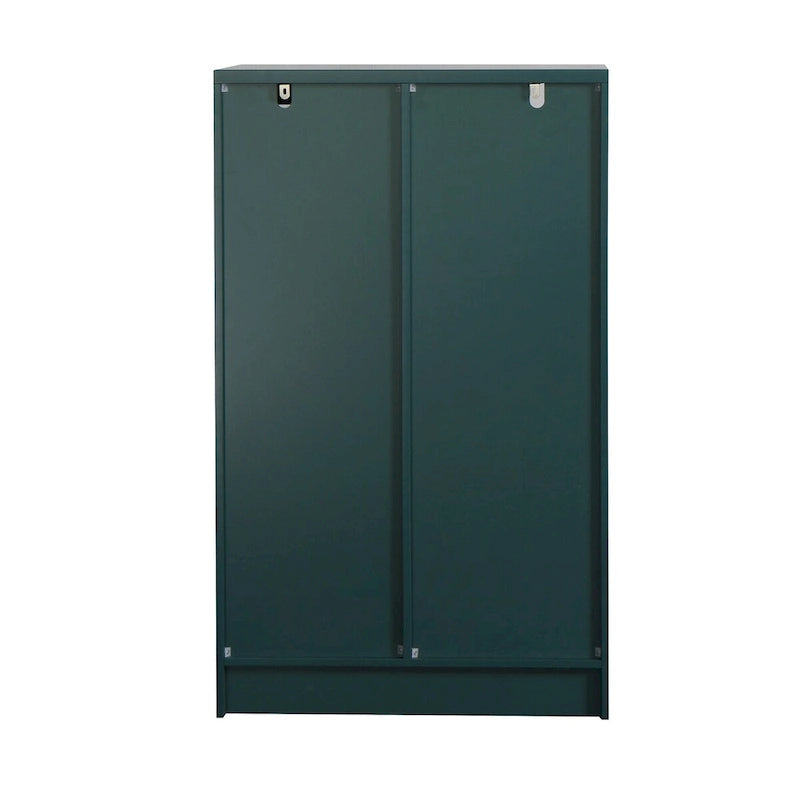 Meuble bas en bois avec 2 portes vitrées et 2 espaces de rangement