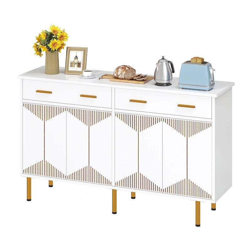 Buffet Moasis 55 avec 2 grands tiroirs, rangements de cuisine, tables basses en bois