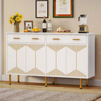 Moasis 55 Sideboard Buffet Cabinets with 2 Large Drawer Kitchen Storage Cabinets, Wood Coffee Bar Tables