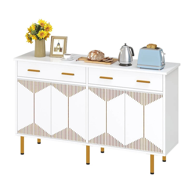 Buffet Moasis 55 avec 2 grands tiroirs, rangements de cuisine, tables basses en bois