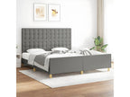 Cadre de lit avec tête de lit Gris fonc¨¦ 180x200 cm Tissu