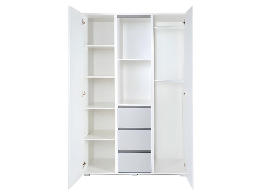 Lit bébé et armoire 3 portes LittleSky de Vertchez - Blanc