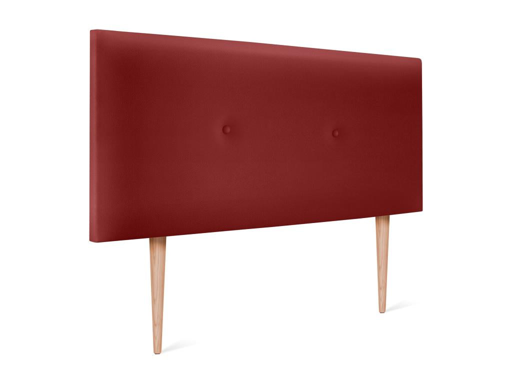 Vertchez Tête de lit simili cuir lisse avec Boutons 110x105cm avec pieds Lits 105 - Rouge