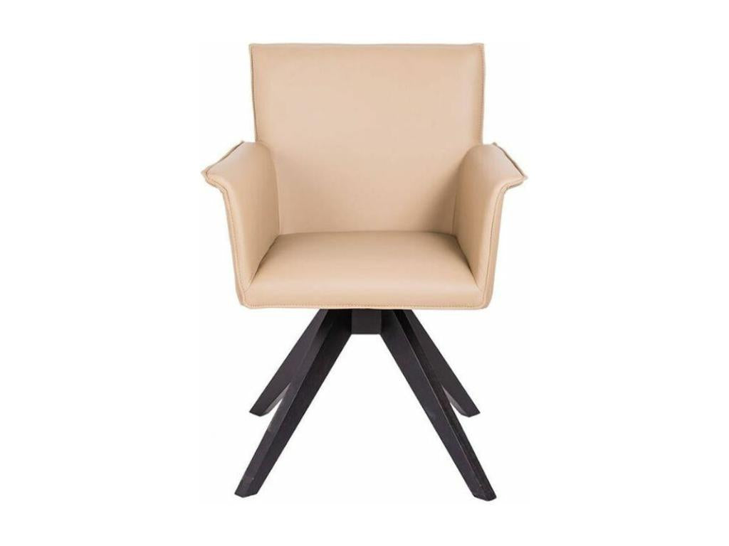 Chaise pivotante similicuir et pieds bois fonc¨¦ Vertchez-Couleur Vertchez 26 Violet