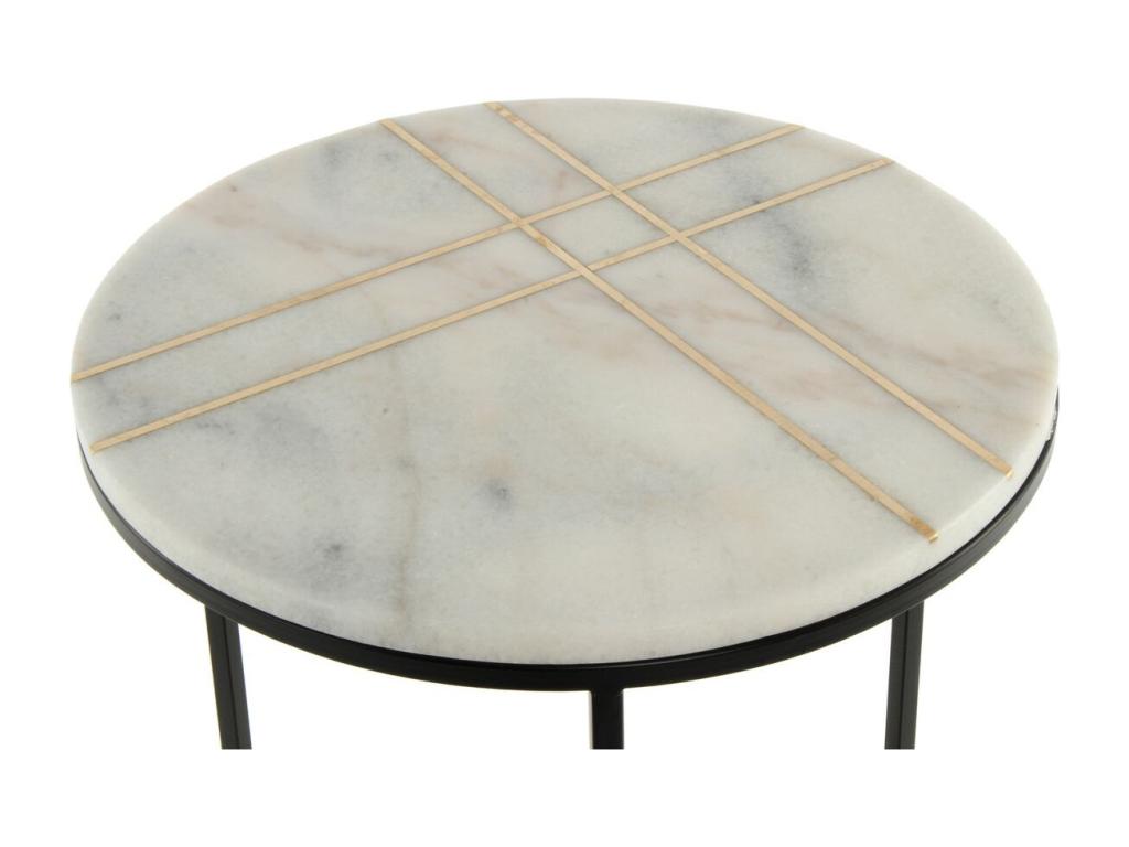 Table d'Appoint en Marbre Vertchez 64cm Blanc