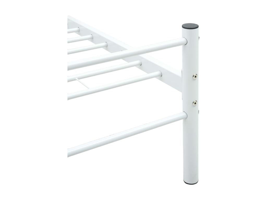 Cadre de lit Blanc Métal 140x200 cm