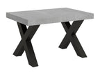 Table extensible 90x130/390 cm Vertchez Gris B¨¦ton cadre Anthracite